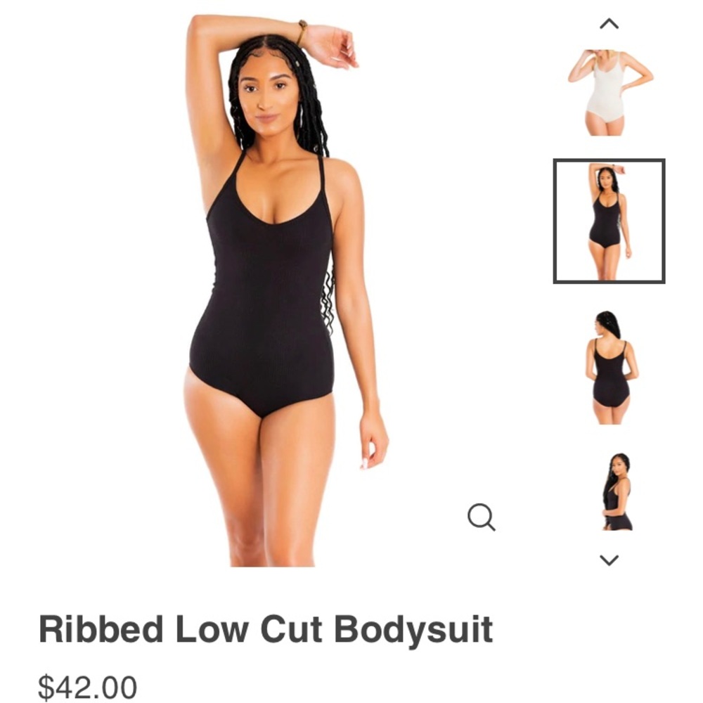 4wbw Intimates Black Ribbed Bodysuit